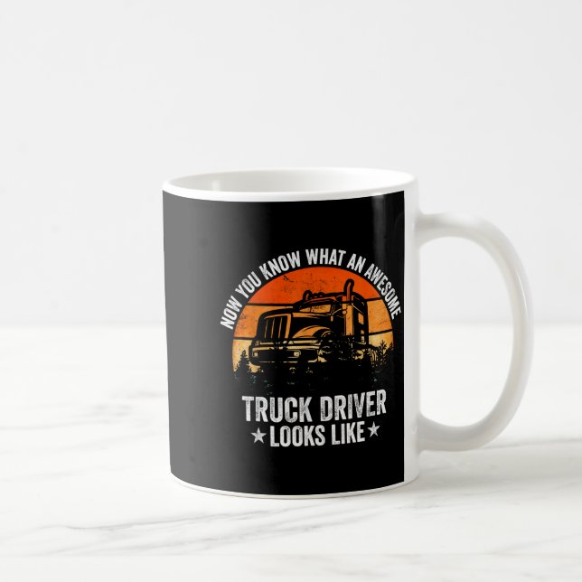 Truck Driver Art For Men Women Truck Driver Trucki Kaffeetasse (Rechts)
