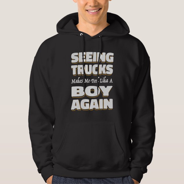 Truck Driver Boy Trucking Big Rig  Old Man Trucker Hoodie (Vorderseite)