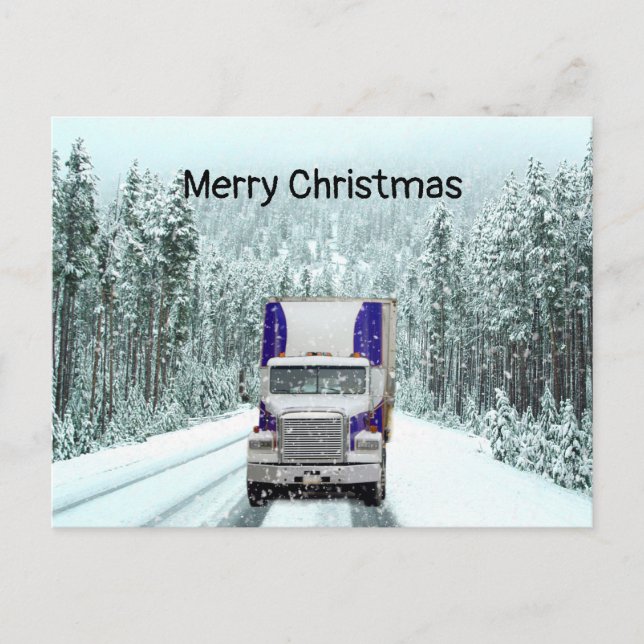 Truck Driver Christmas Feiertagspostkarte (Vorderseite)