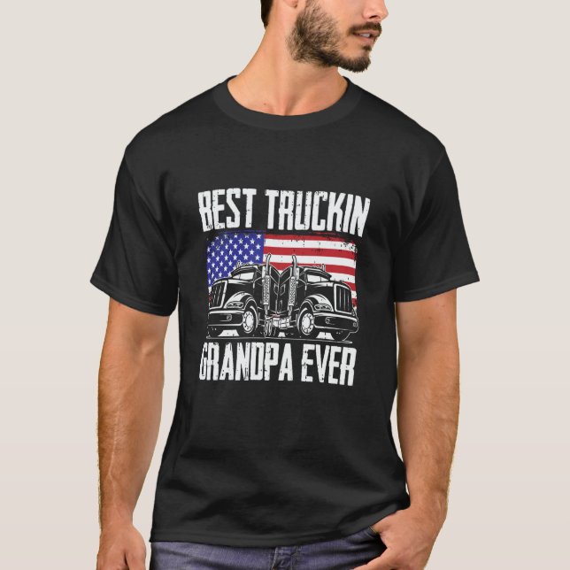 Truck Driver Grandpa Trucking Big Rig  Old Man Tru T-Shirt (Vorderseite)