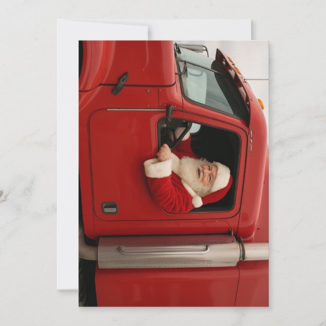 Truck Driver Santa Feiertagskarte (Vorderseite)