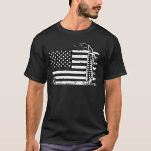 Truck Driver USA American Flag Trucker Smoke Stack T-Shirt