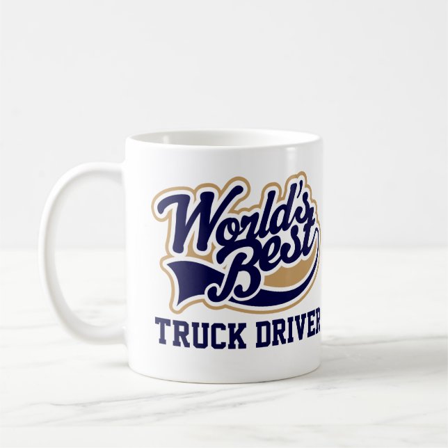Truck Driver World Bestes Geschenk für ihn Kaffeetasse (Links)