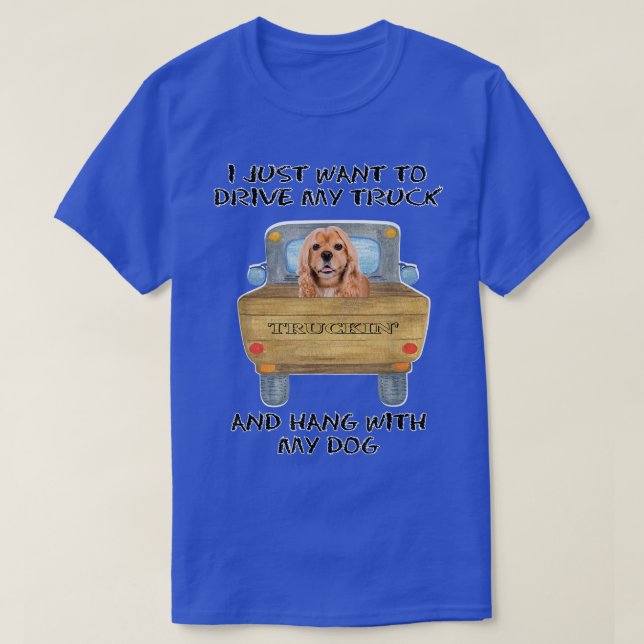 Truck Driving Dog American Cocker Spaniel  T-Shirt (Design vorne)