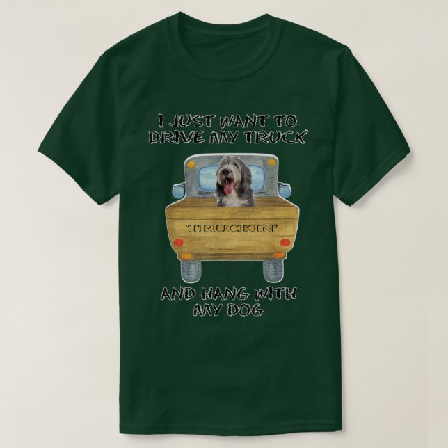 Truck Driving Dog Bearded Collie 2  T-Shirt (Design vorne)