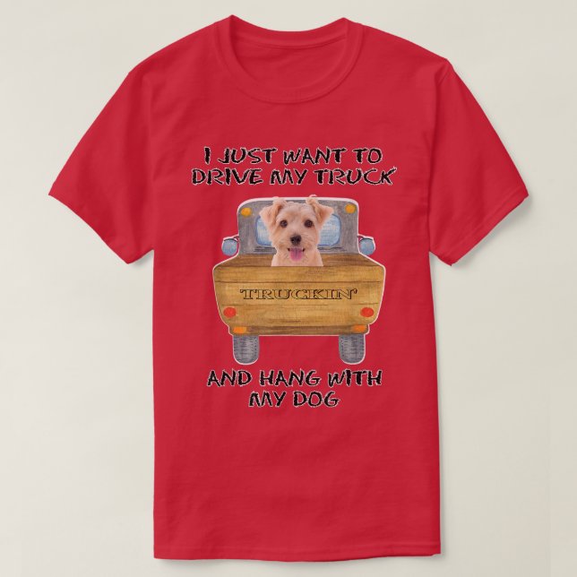 Truck Driving Dog Norfolk Terrier  T-Shirt (Design vorne)