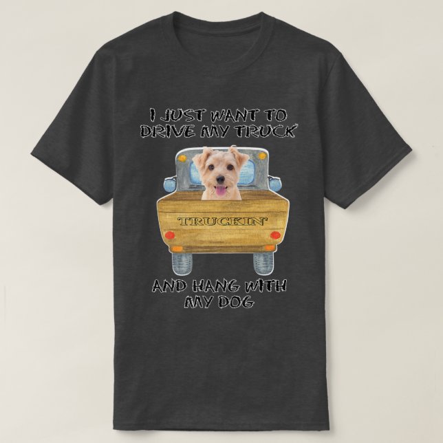 Truck Driving Dog Norfolk Terrier  T-Shirt (Design vorne)