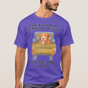 Truck Driving Dog Nova Scotia Duck Tolling Retriev T-Shirt