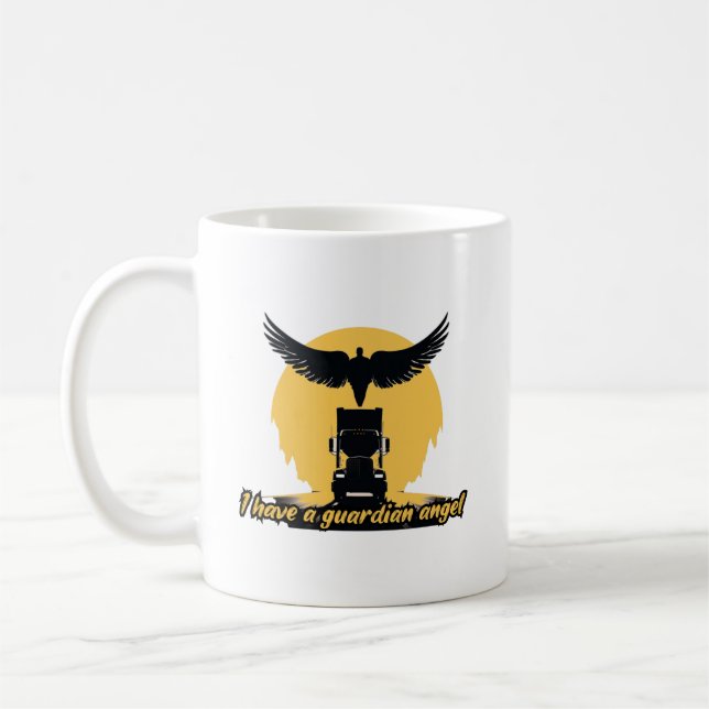 Truck Guardian Angel Protection Faith Road Journey Kaffeetasse (Links)