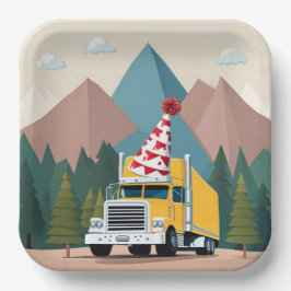 Truck Happy Birthday Party Funny Transport Pappteller