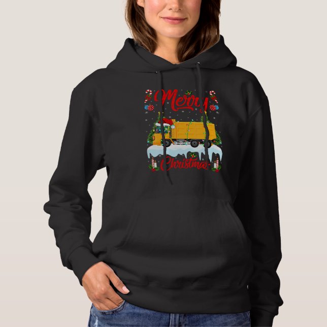 Truck   Lights Xmas Tree Santa Truck Christmas Hoodie (Vorderseite)