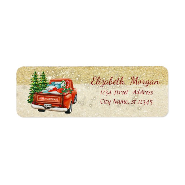 Truck Pine Tree Weihnachten ,Glitterie (Vorne)