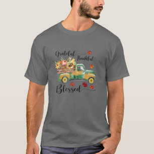 Truck Pumpkin dankbar dankbar gesegnet glücklichen T-Shirt