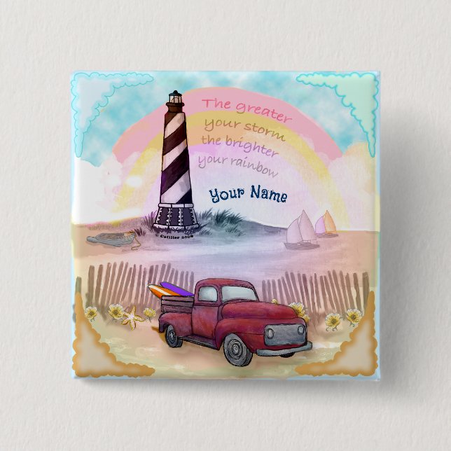 Truck Stormy Lighthouse Button (Vorderseite)