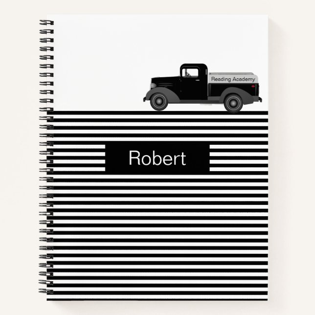 Truck Strips Design Custom School Notebook Notizbuch (Vorderseite)