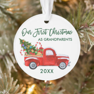 Truck Tree Unsere ersten Weihnachten als Großelter Ornament