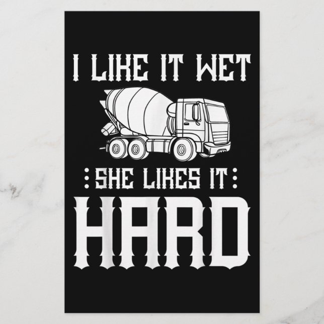 Truck-Treiber für Betonfertigarbeiter-Zement-Misch Briefpapier (Vorderseite)