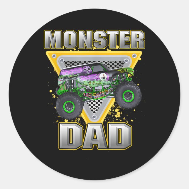 Truck Vater Vathers Day Monster Truck sind meine M Runder Aufkleber (Vorderseite)