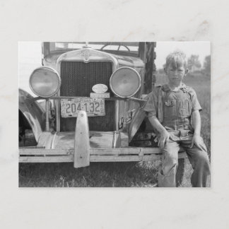 Truck von Migrant Fruit Picker, 1940 Postkarte
