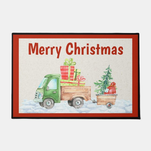 Truck Weihnachtsmatte Fußmatte (Vorderseite)