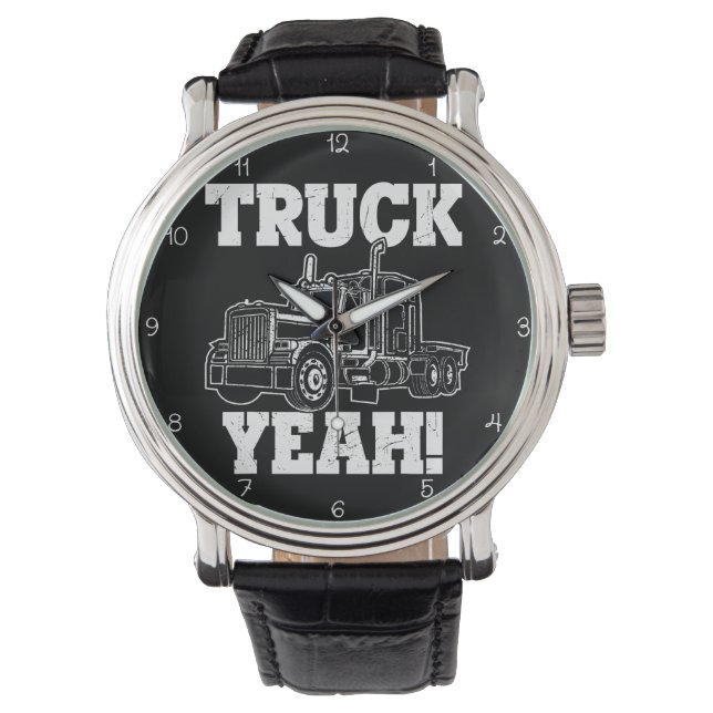 Truck Yeah! Black & White Armbanduhr (Vorderseite)