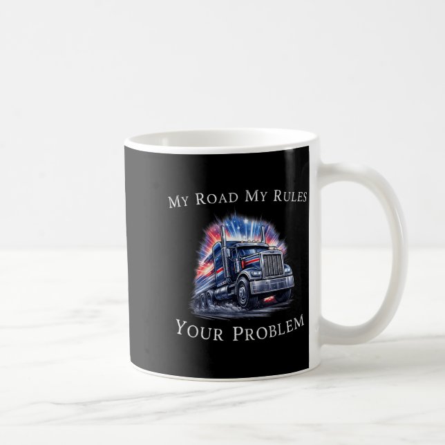 Trucker American Flag Truck Driver  Kaffeetasse (Rechts)