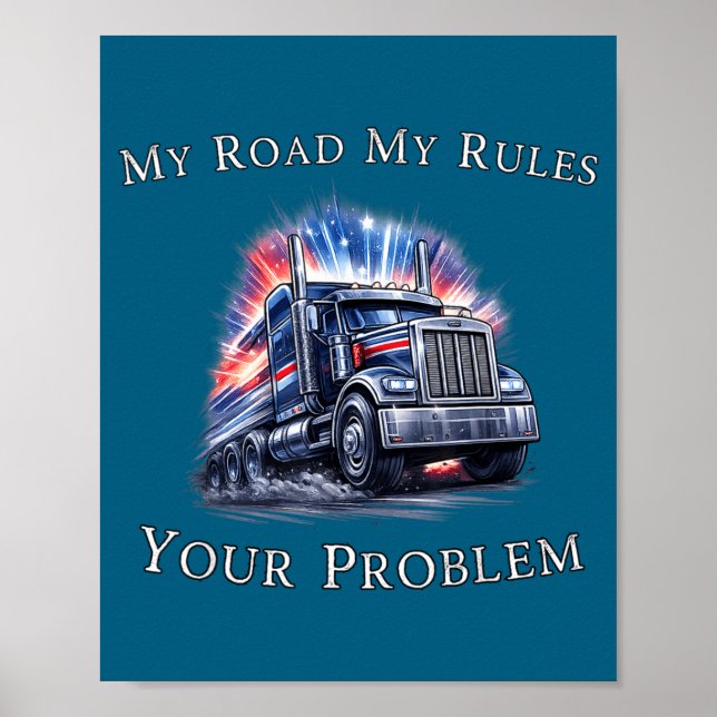 Trucker American Flag Truck Driver  Poster (Vorne)