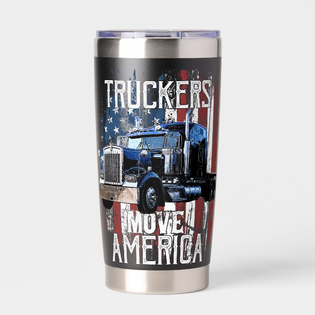 Trucker bewegen Amerika Thermobecher (Vorderseite)