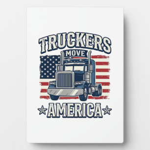 Trucker Bewegen Amerika Vintage-Truck-Shirt-Design Fotoplatte
