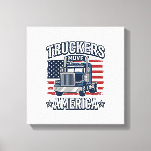 Trucker Bewegen Amerika Vintage-Truck-Shirt-Design Leinwanddruck