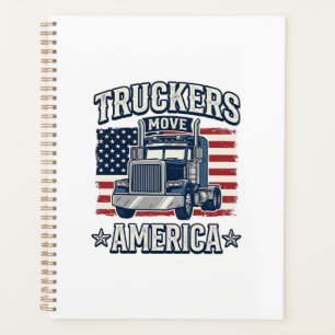 Trucker Bewegen Amerika Vintage-Truck-Shirt-Design Planer