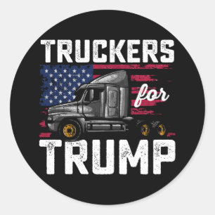 Trucker Für Trump Präsidentschaftswahl Vintage Runder Aufkleber