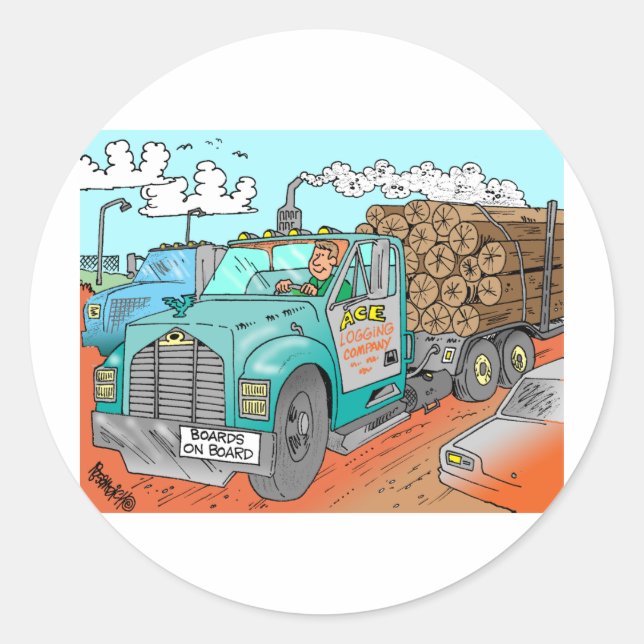 Trucker Geschenke Runder Aufkleber (Vorderseite)