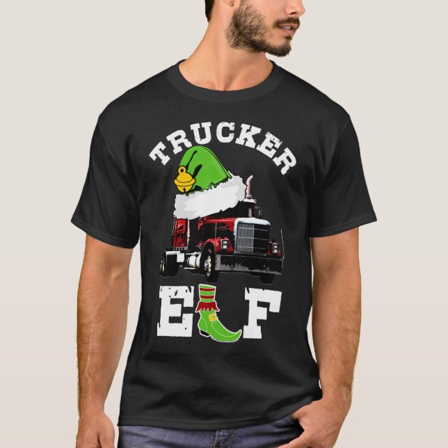 Trucker gibt Weihnachten Elf 18 Radweg T-Shirt (Vorderseite)
