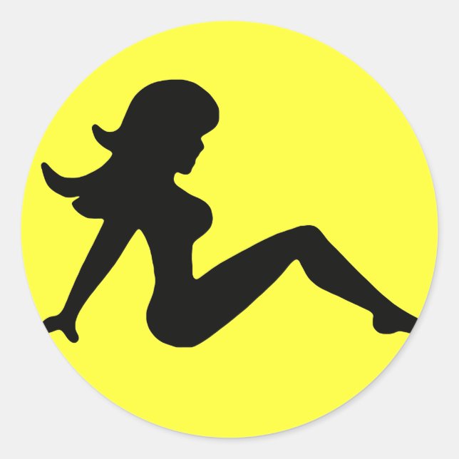 Trucker Girl Runder Aufkleber (Vorderseite)