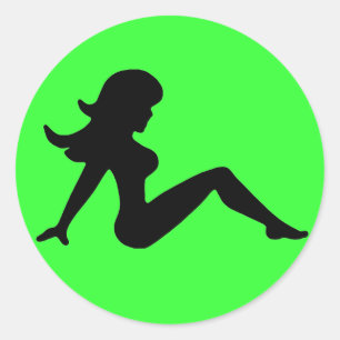 Trucker Girl Runder Aufkleber