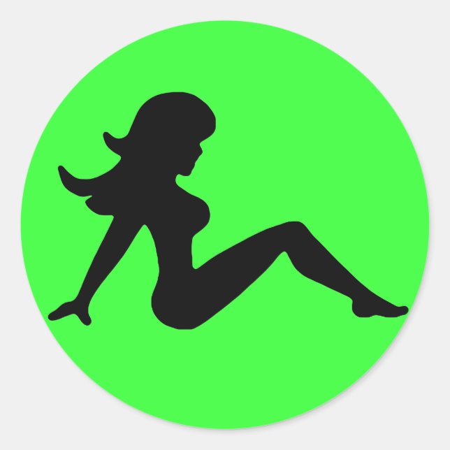 Trucker Girl Runder Aufkleber (Vorderseite)