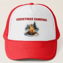Trucker Hat-Christmas Camping Cap - Bonfire & Cosy