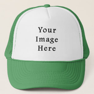 Trucker Hat Green & White Baseball Cap - Template Truckerkappe