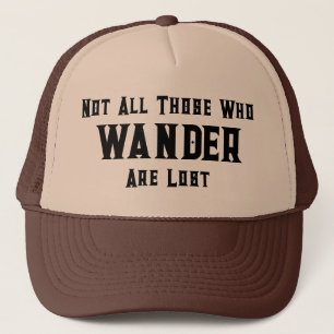 Trucker Hat mit Zitat: Nicht alle, die wandern Truckerkappe
