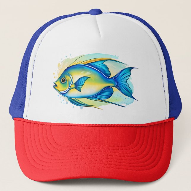 Trucker Hat - Wasserfarben Serie: Angelfish Truckerkappe (Vorderseite)