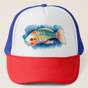 Trucker Hat - Wasserfarben Serie: Koi Fish Truckerkappe