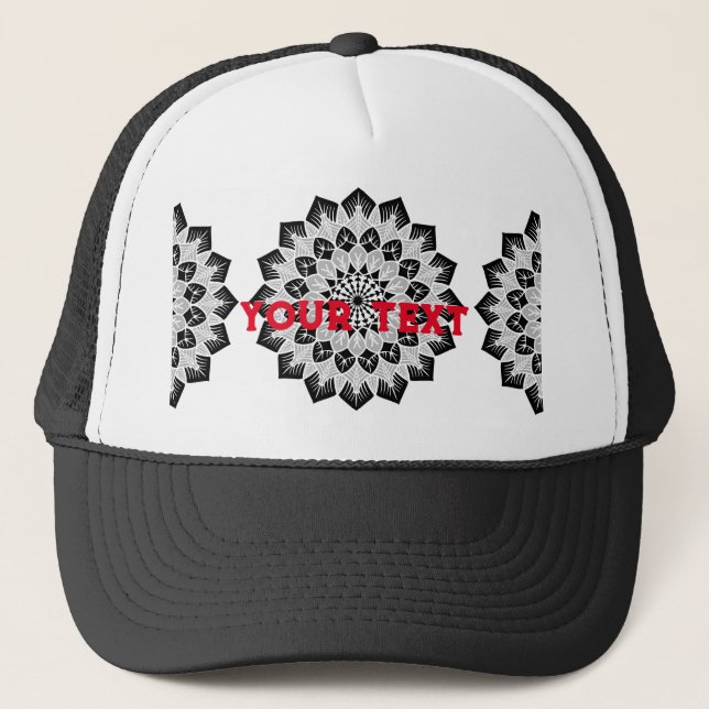 Trucker Hat Weiß und Schwarz Farbe Trucker Cap Truckerkappe (Vorderseite)