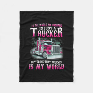 Trucker ist meine Welt Truck Driver Geschenk für E Fleecedecke