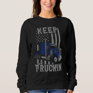 Trucker LKW-Fahrer Vintage USA Amerikanische Flagg Sweatshirt