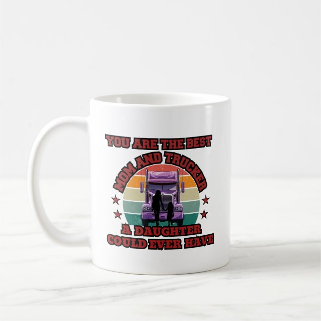 Trucker Mother Daughter Bond Family Road Liebe Kaffeetasse (Links)