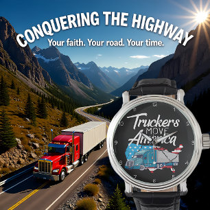 Trucker Move America: Flaggen-Silhouette Armbanduhr