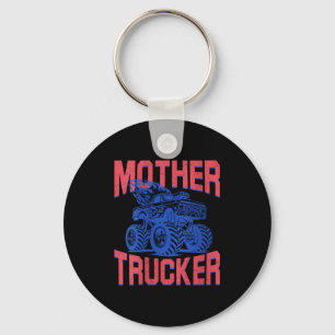Trucker-Mutter von Jungen Monster-Truck Frauen Schlüsselanhänger