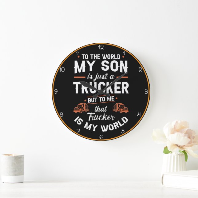 Trucker Son, meine Weltuhr Große Wanduhr (Zuhause)