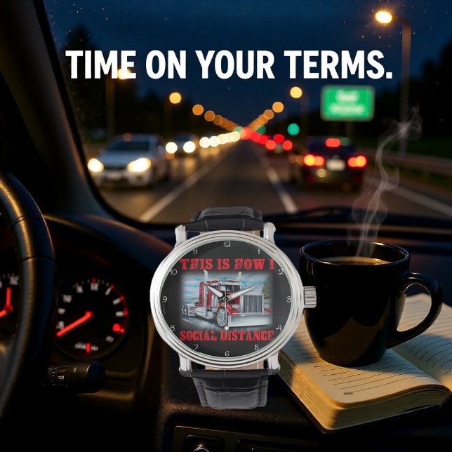 Trucker: This Is How I Social Distance Armbanduhr (Von Creator hochgeladen)